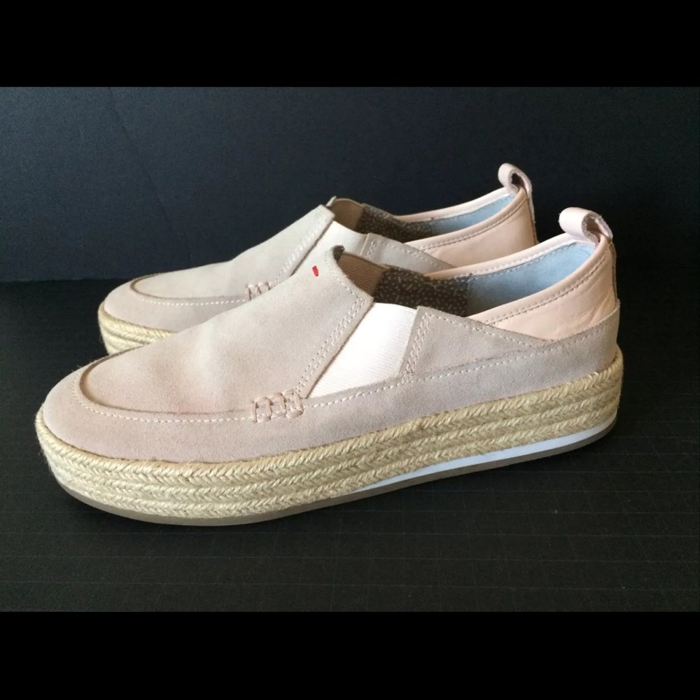 ED ELLEN DEGENERES  GARANCE PLATFORM Suede Leather ESPADRILLE Shoes Pink 8.5.M
